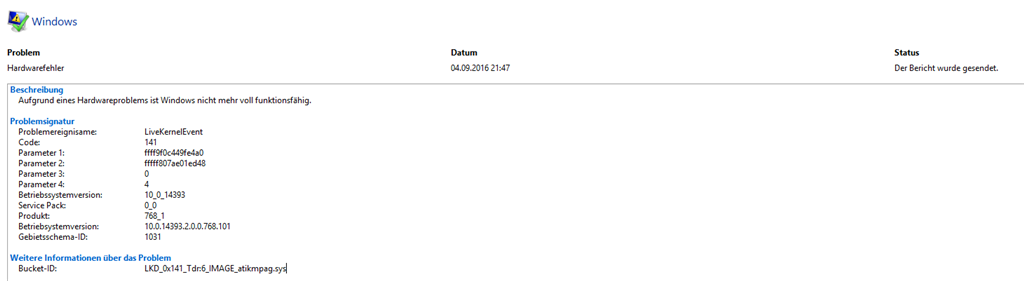 Windows Abstürze - Hardwarefehler - LiveKernelEvent
