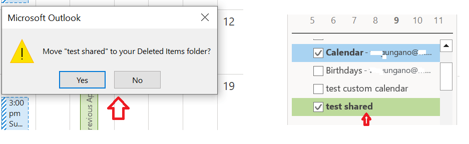 Can you restore a deleted calendar in outlook? Not items but the