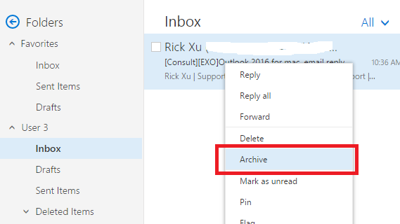 Archive email outlook 2015 mac