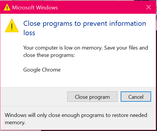 memory is always running out - Microsoft Community