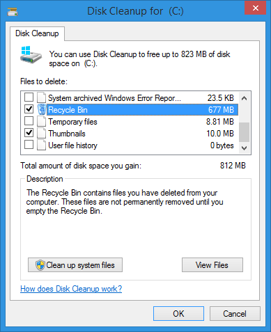 How Do I Check The Total File Size Of All The Deleted Files In My 