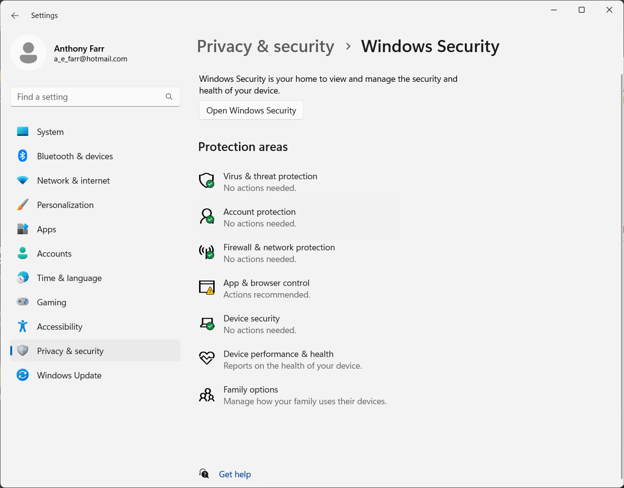 Windows security удалить