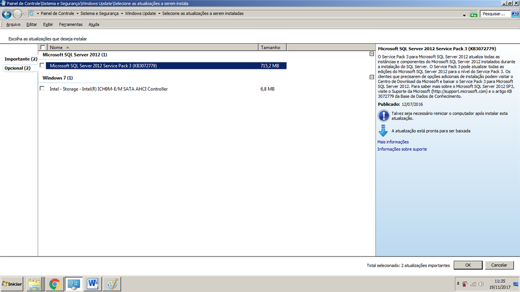 Windows update sql server 2012 sp2 erro c digo 80004005