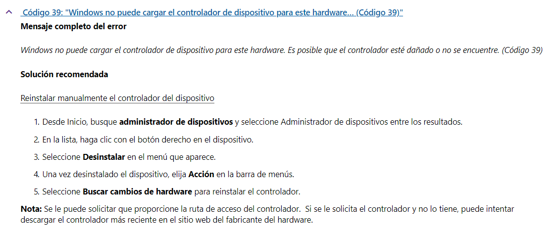 Windows 10 | Me Sale Código 39 Error No Deja Cargar El Controlador De ...