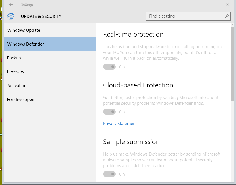 How to enable and use the built in Windows Defender for 