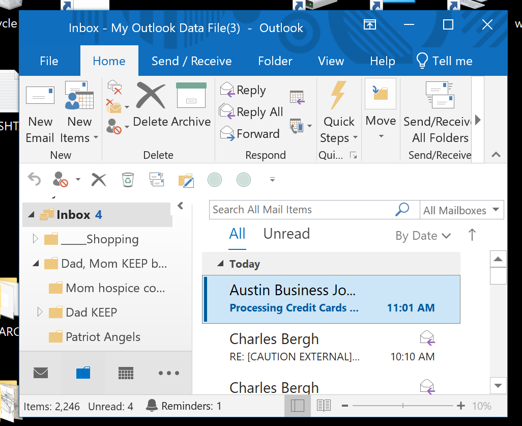 As of yesterday, OUTLOOK 365 opens as a tiny window. You can resize ...