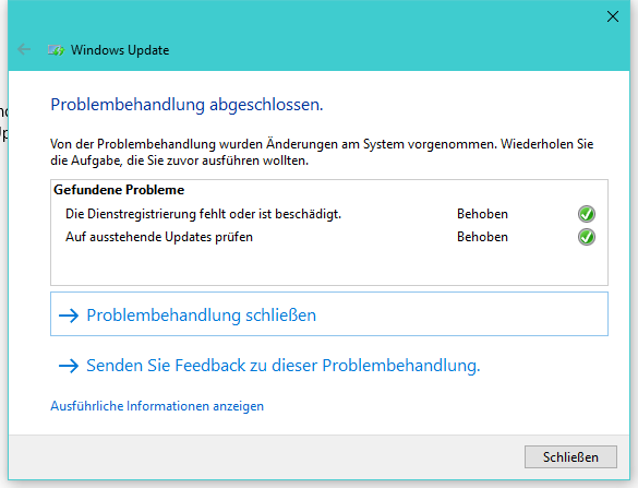 Windows Update blockiert, weil es denkt, es läuft noch ein Update (tut es nicht)