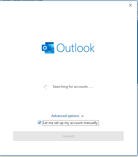 Outlook Manual/ Advanced account setup - Microsoft Community