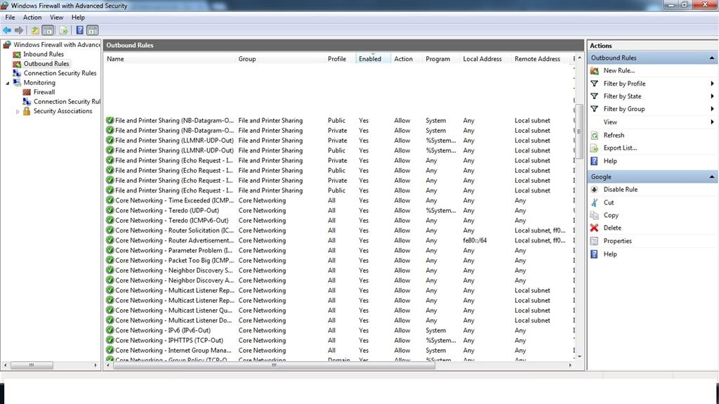 Как use a firewall to block outbound connections