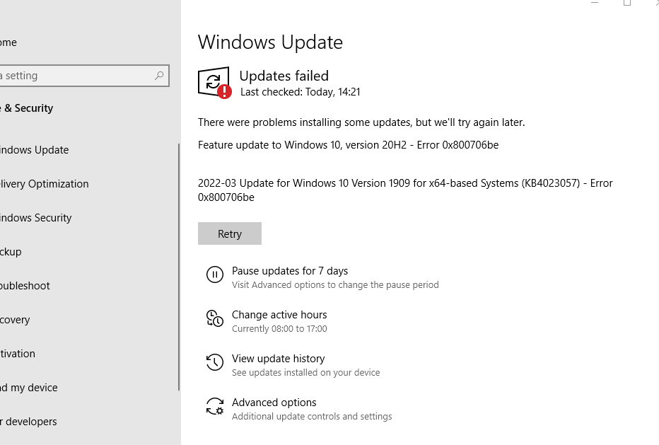 Windows 10 Failed Windows Update Feature Update To Windows 10, Version ...