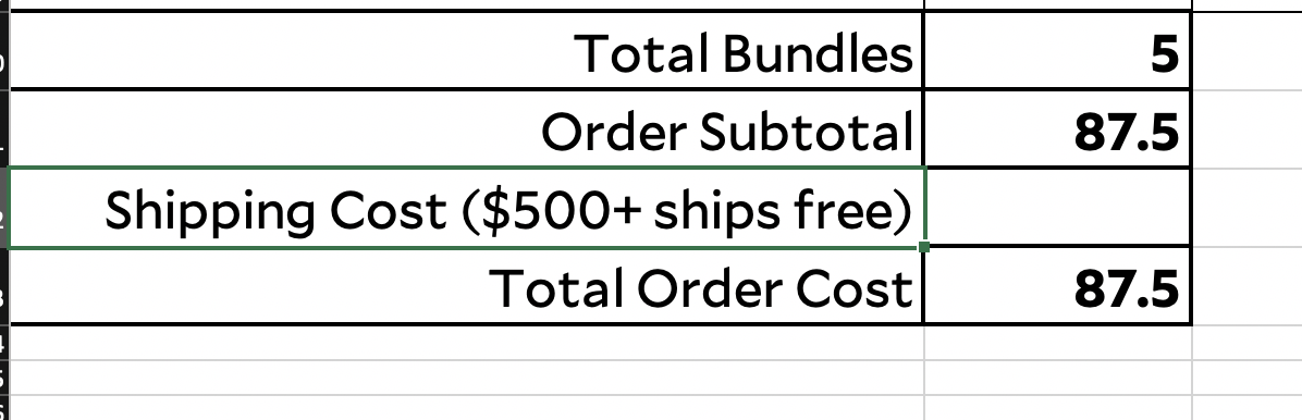 Total shipping cost