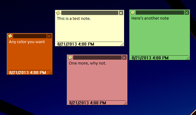 Desktop sticky notes