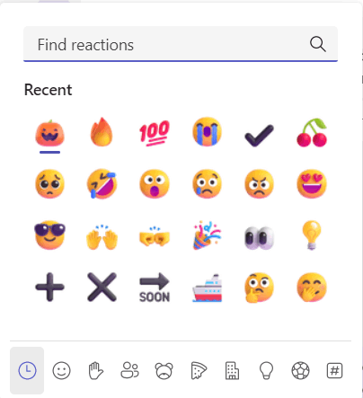 Teams - How do I modify my default emoticon selections 