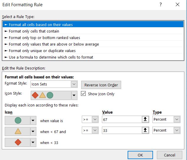 Excel Conditional Coding Problem With Icon Colors Working Properly Microsoft Community