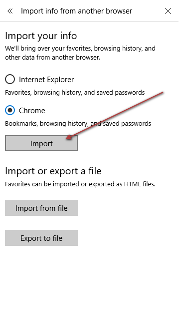 Chrome Password Import