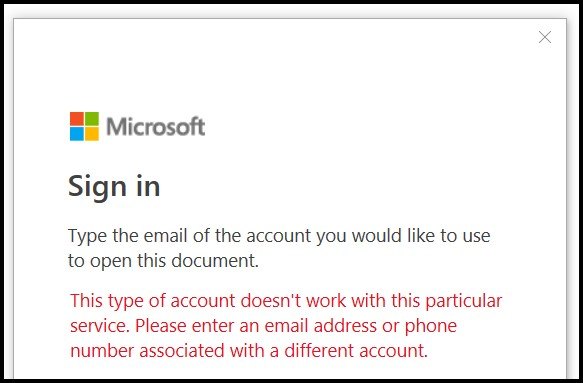 Can&rsquo;t sync OneNote - &ldquo;This type of account doesn&rsquo;t work with this 