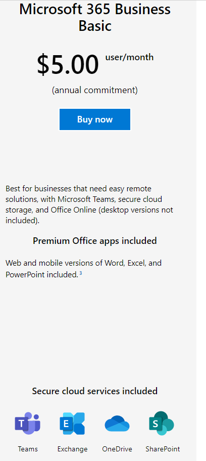 How many users can you have on Microsoft 365 business?