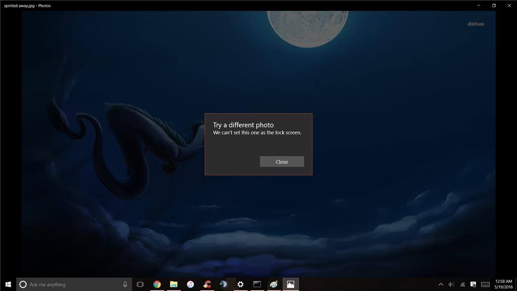 Cannot Change Lock Screen Windows 10