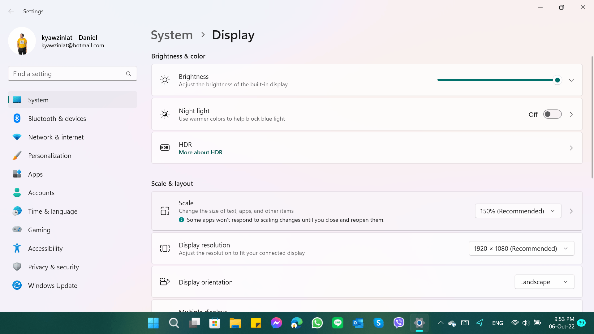 My Window 11 Display scale is too big in default ( 22H2 OS Build