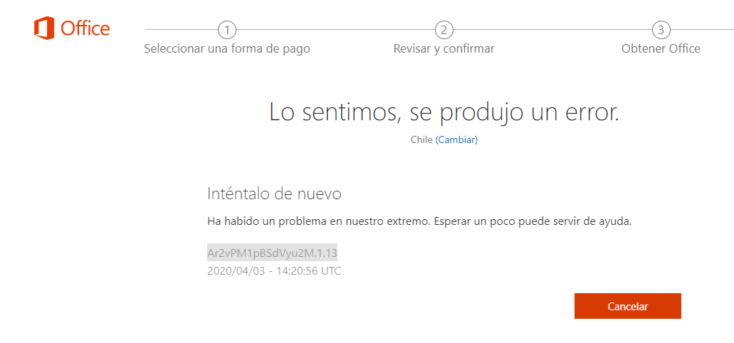 Problemas agregar tarjeta a cuenta ≈ Office 365 - Microsoft Community