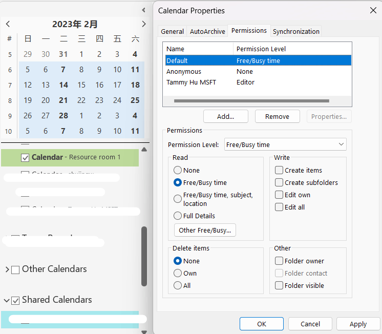 Equipment resource shows custom calendar permissions? Microsoft Community