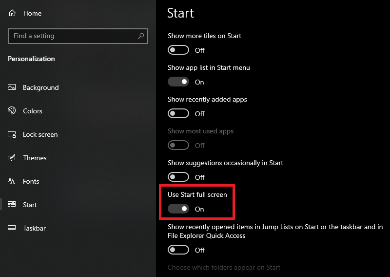 Show All Programs By Default In Start Menu Of Windows 10 When 