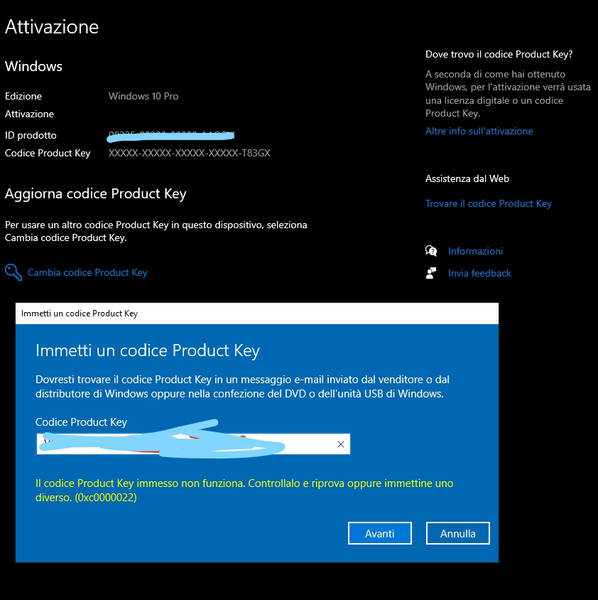 Recuperare vecchia Product Key Windows 10 Home da PC - Microsoft