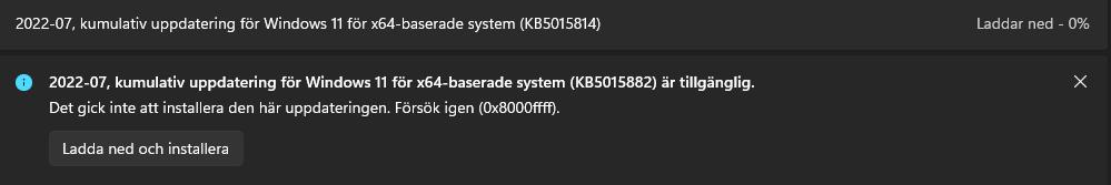 Update KB5015882 Continuously Fails Installing - Microsoft Community