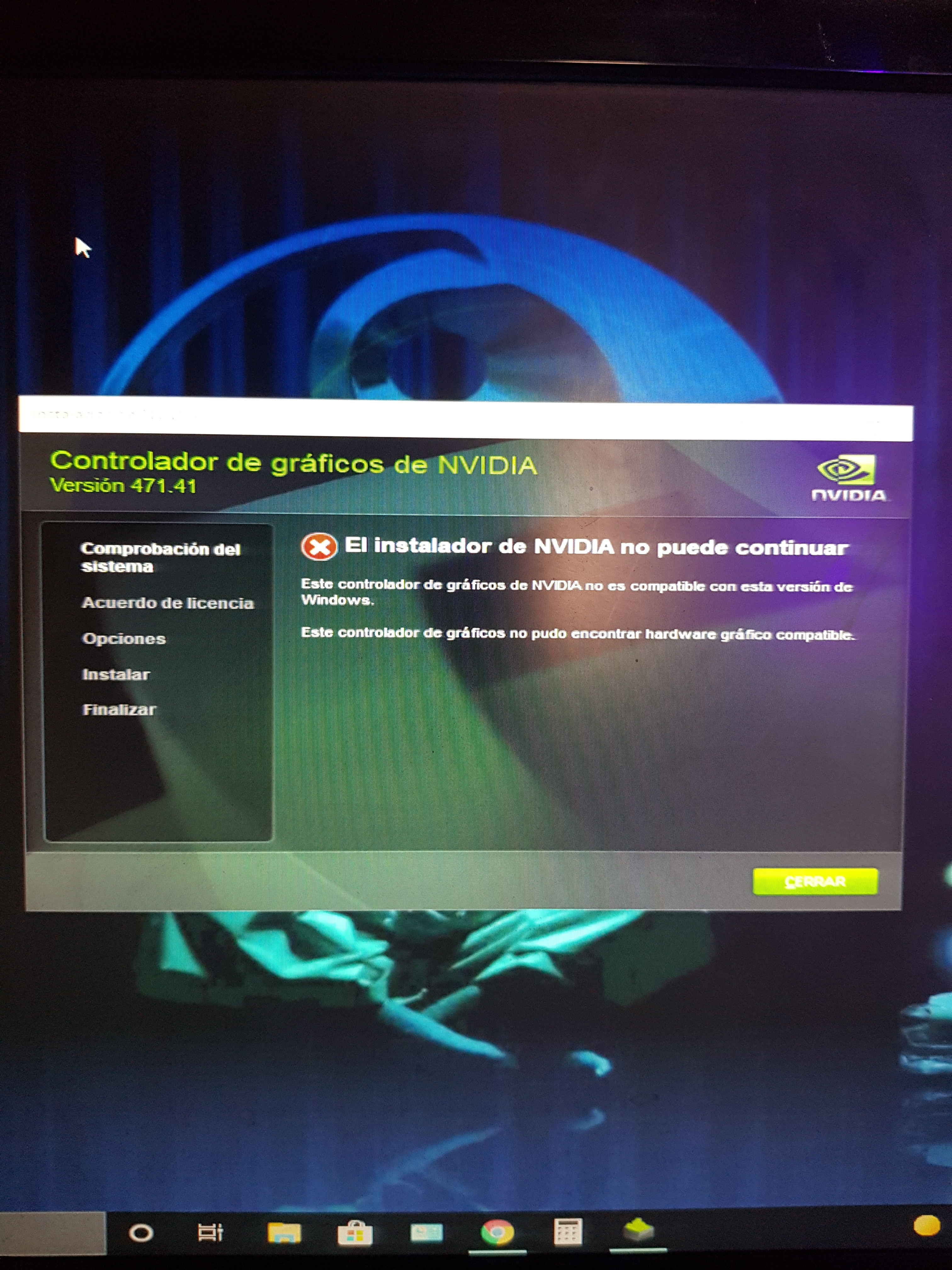 Nvidia no es compatible con best sale esta version de windows 10