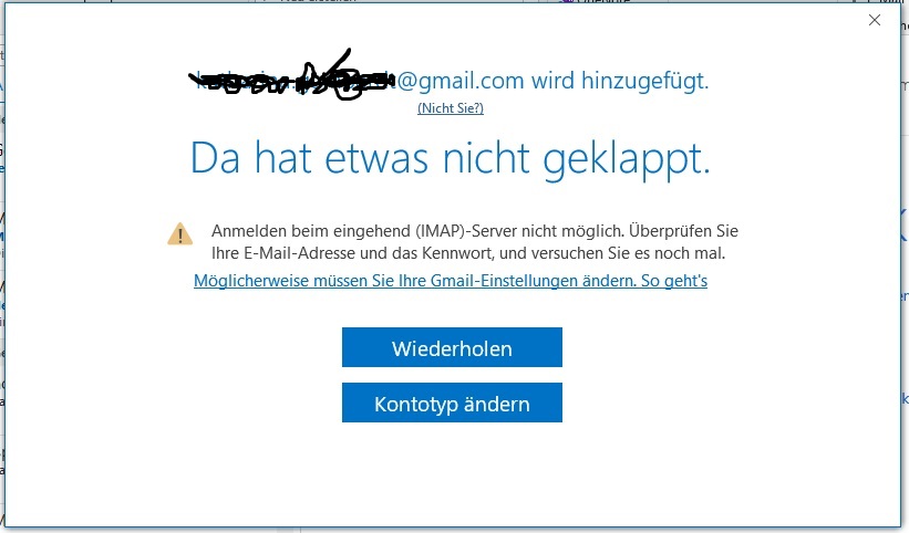 Gmail Konto Lasst Sich Nicht Uber Outlook 2019 Abrufen Microsoft Community