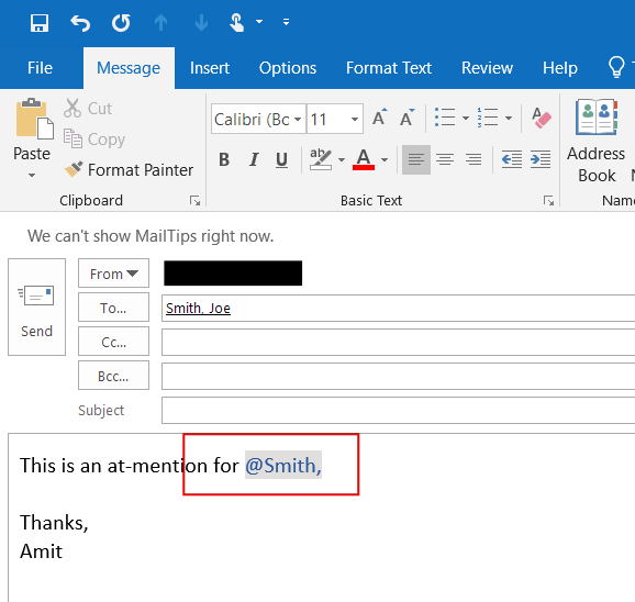 [Outlook 2019: @Mentions] Backspace does not work as - Microsoft Community