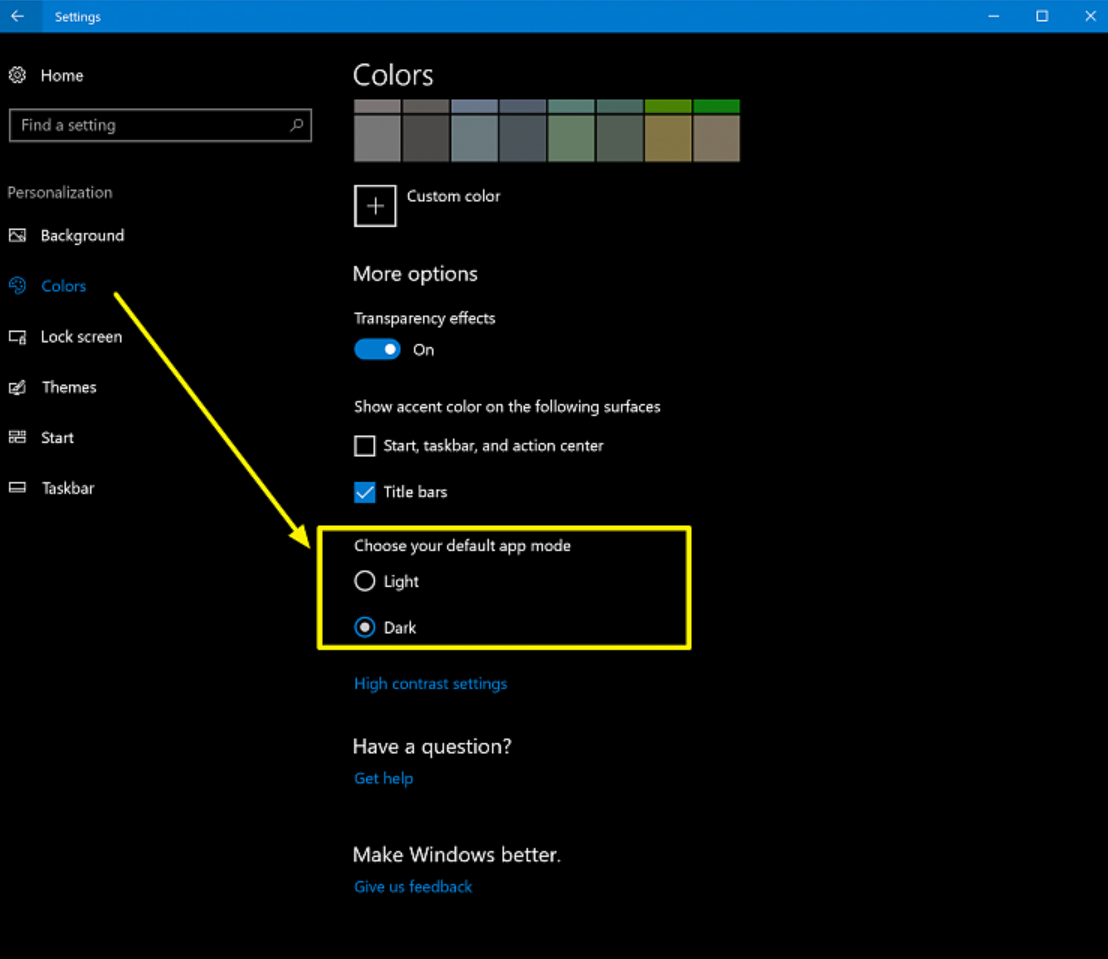 Change Color - Choose Your Default App Mode - Microsoft Community