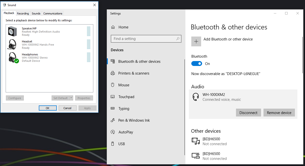 Bluetooth Headphones disconnect on first sound played Sony