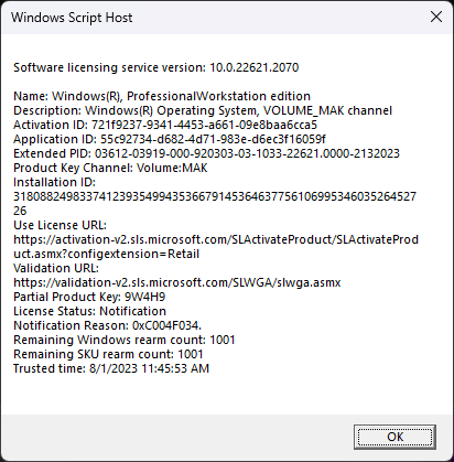 Can not activate windows 11 pro 0xc004c003 0x803fa067 - Microsoft Community