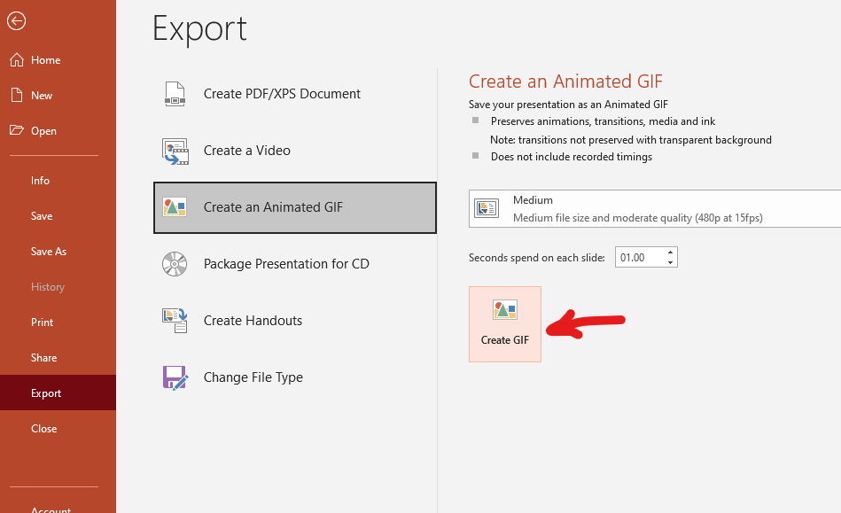 Create animated GIFs using PowerPoint