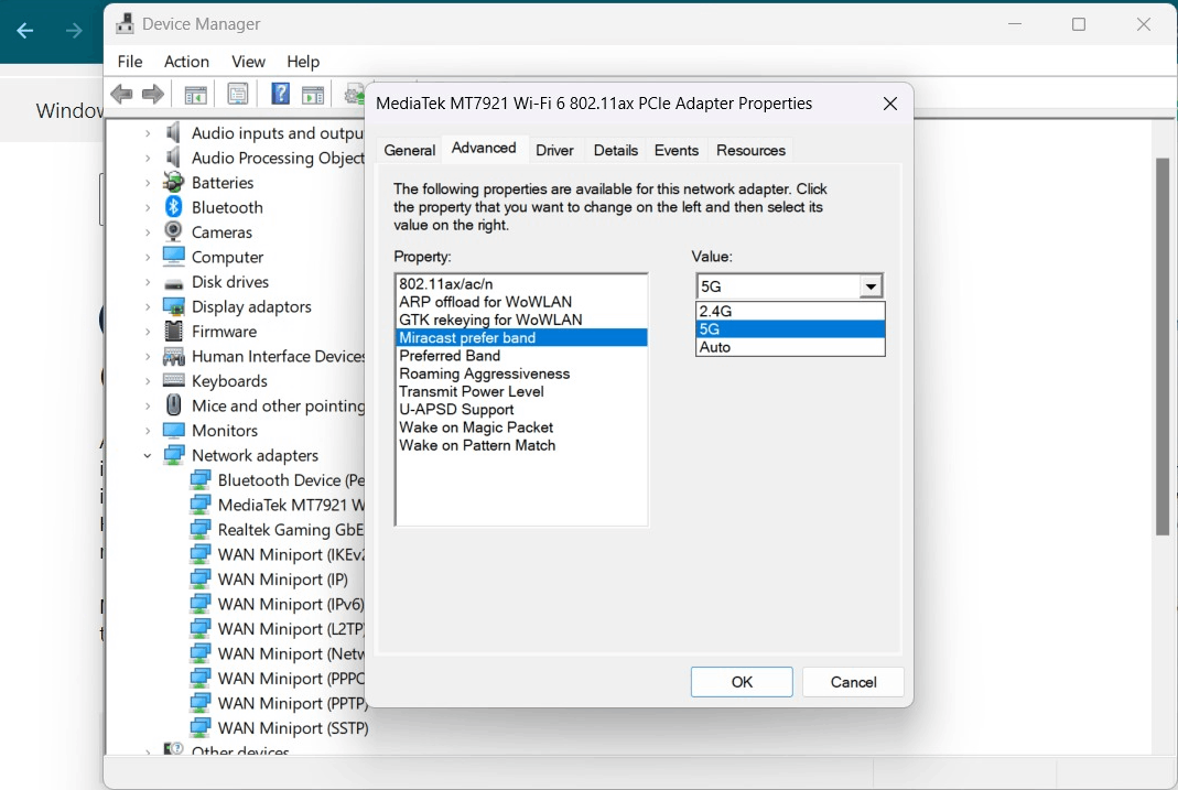 5GHz Wi-Fi Connectivity issue Win-11 - Microsoft Community