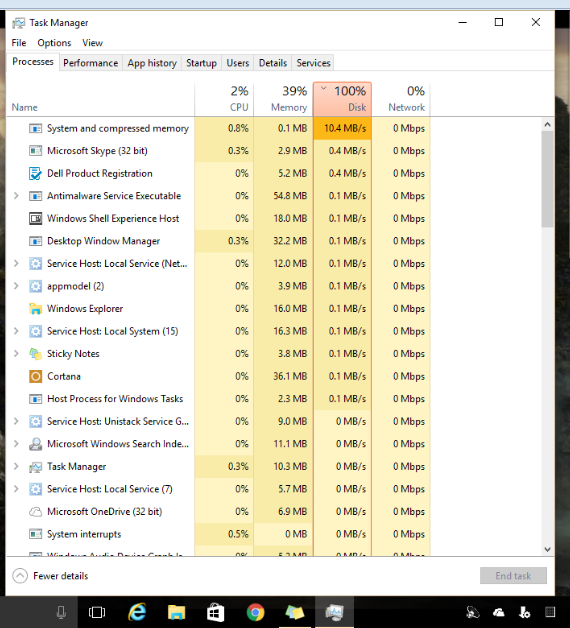 High Disk Usage With Changing Programs Windows 10 Microsoft Community