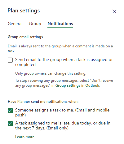 Microsoft Planner does not send email notifications - Microsoft 
