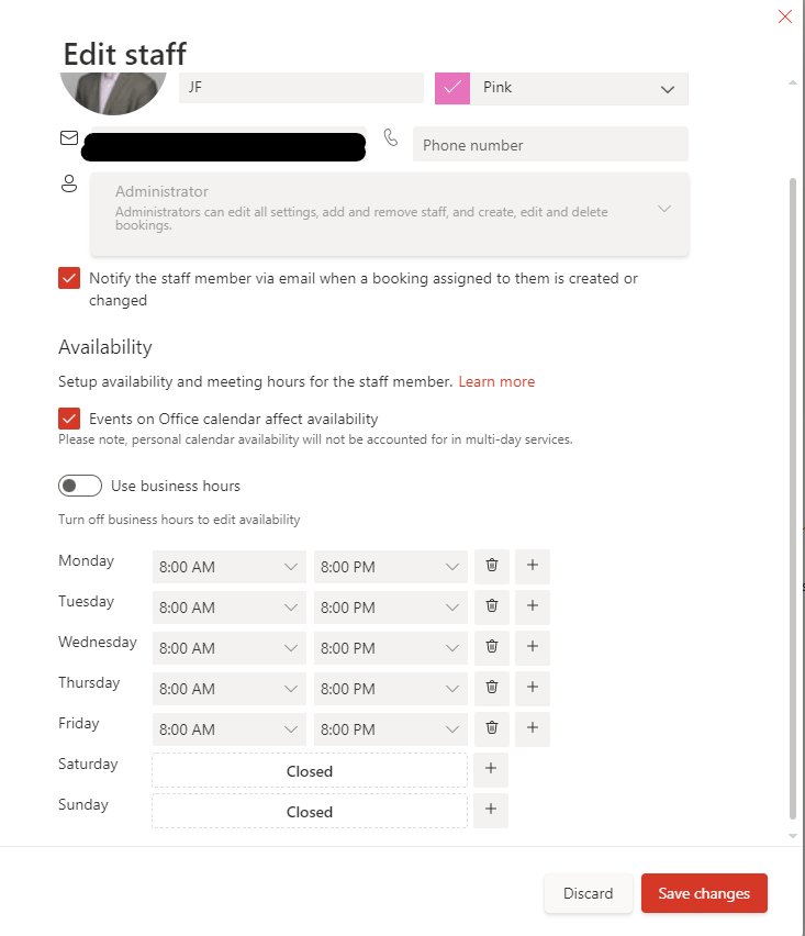 Microsoft Bookings Weekend Availibility Wrong - Microsoft Community