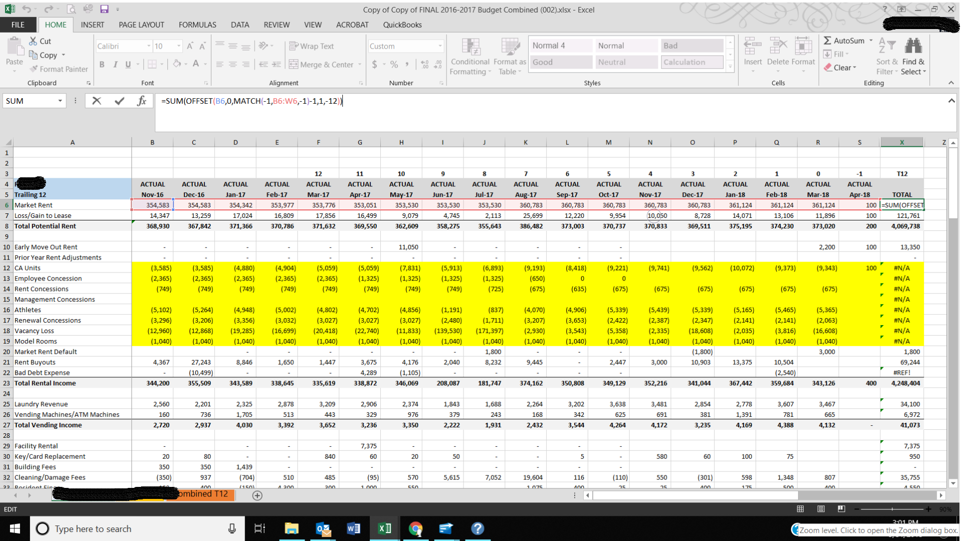 Rolling 12 Month Formula Microsoft Community