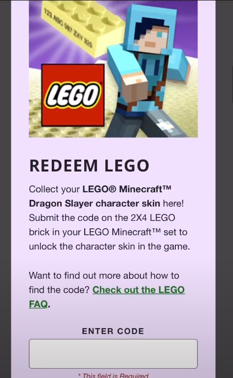 Lego clearance minecraft skin