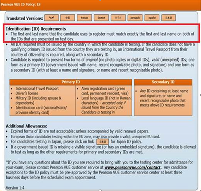 Govt issued ID name different from Professional Name - Training ...