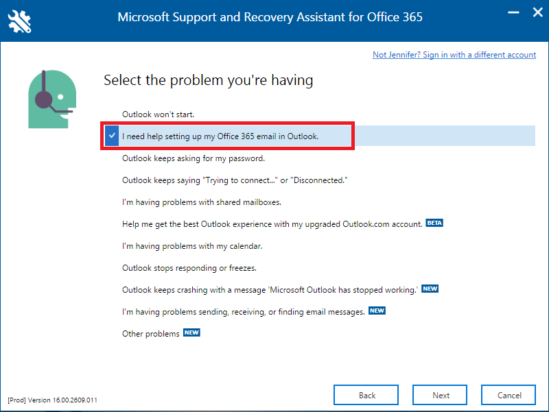 Receiving An Error When Adding Outlook O365 Account - Error ...