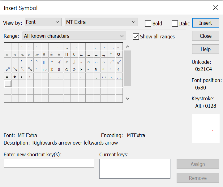 Font Problem Mt Extra In Mathtype Win10 Microsoft Community