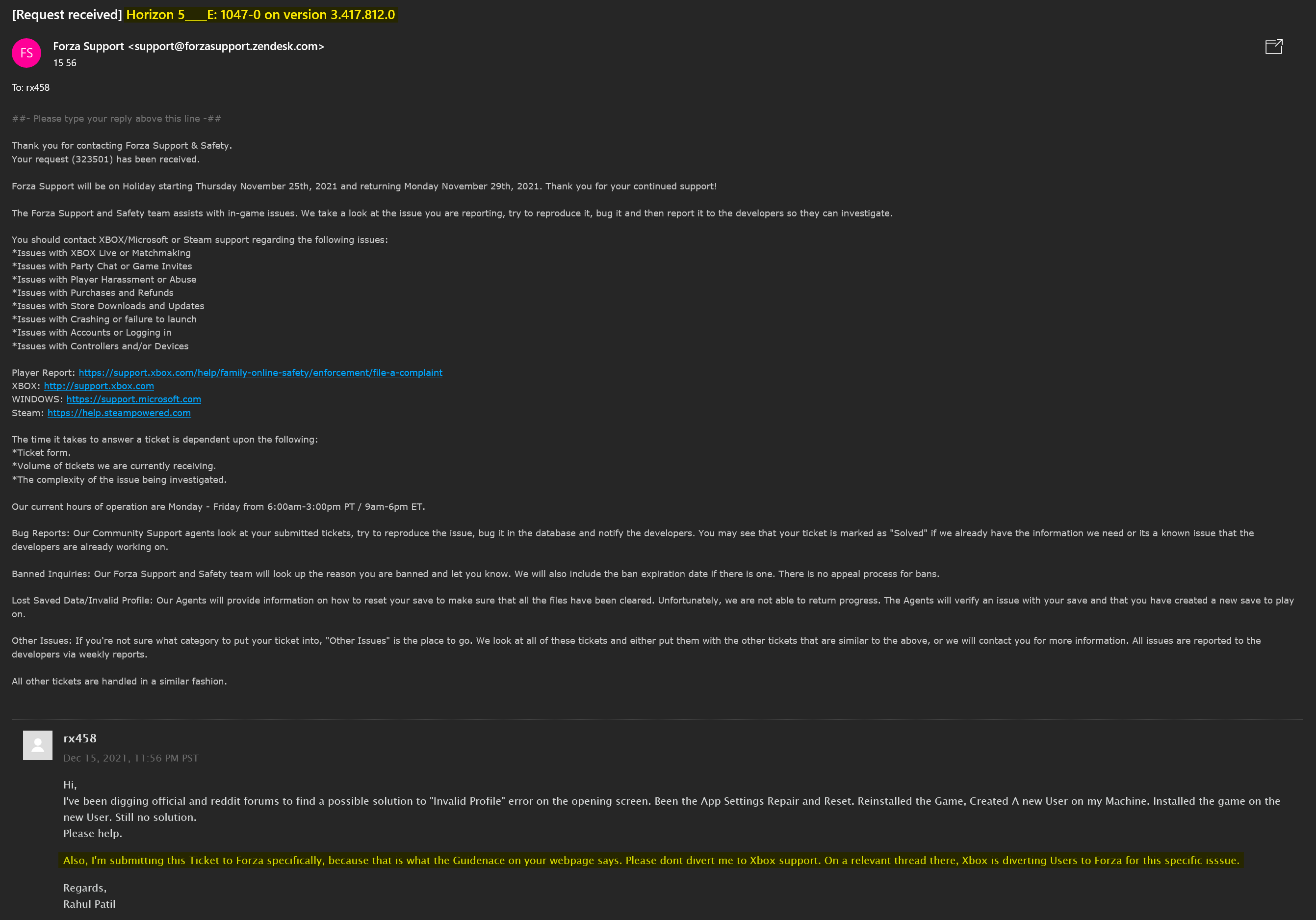 Forza 5: Invalid Profile - Microsoft Community