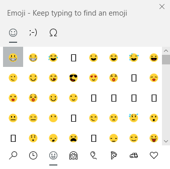 Missing emojis after recent Windows 10 Update - Microsoft Community