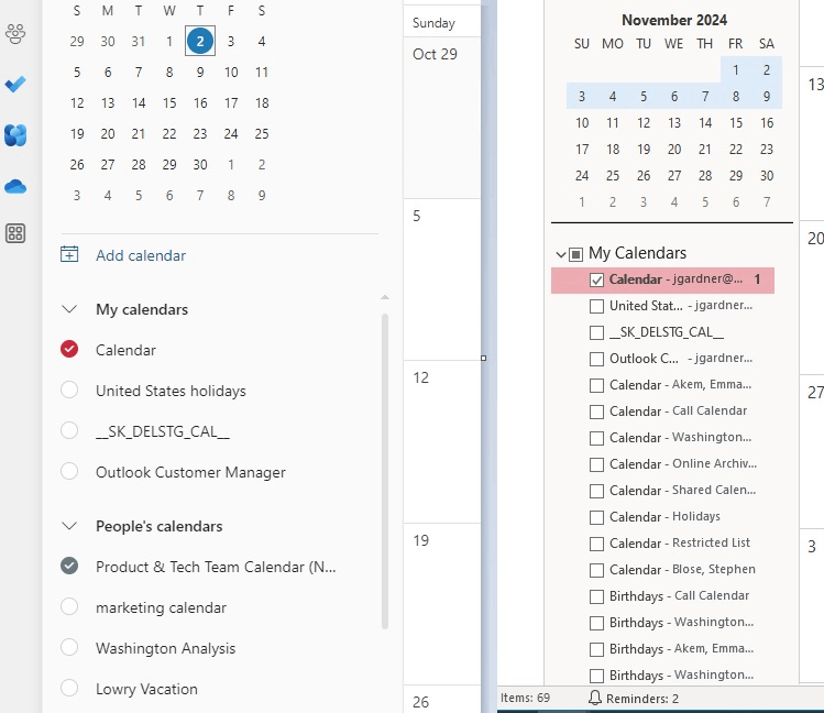 Shared calendars not visible when switching to new Outlook Microsoft