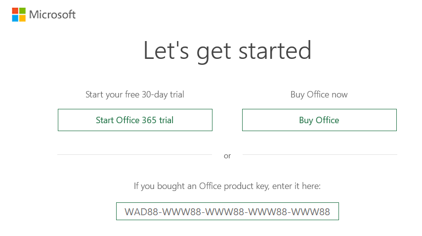 Office Not Taking Key Automatically After My Account Regestration