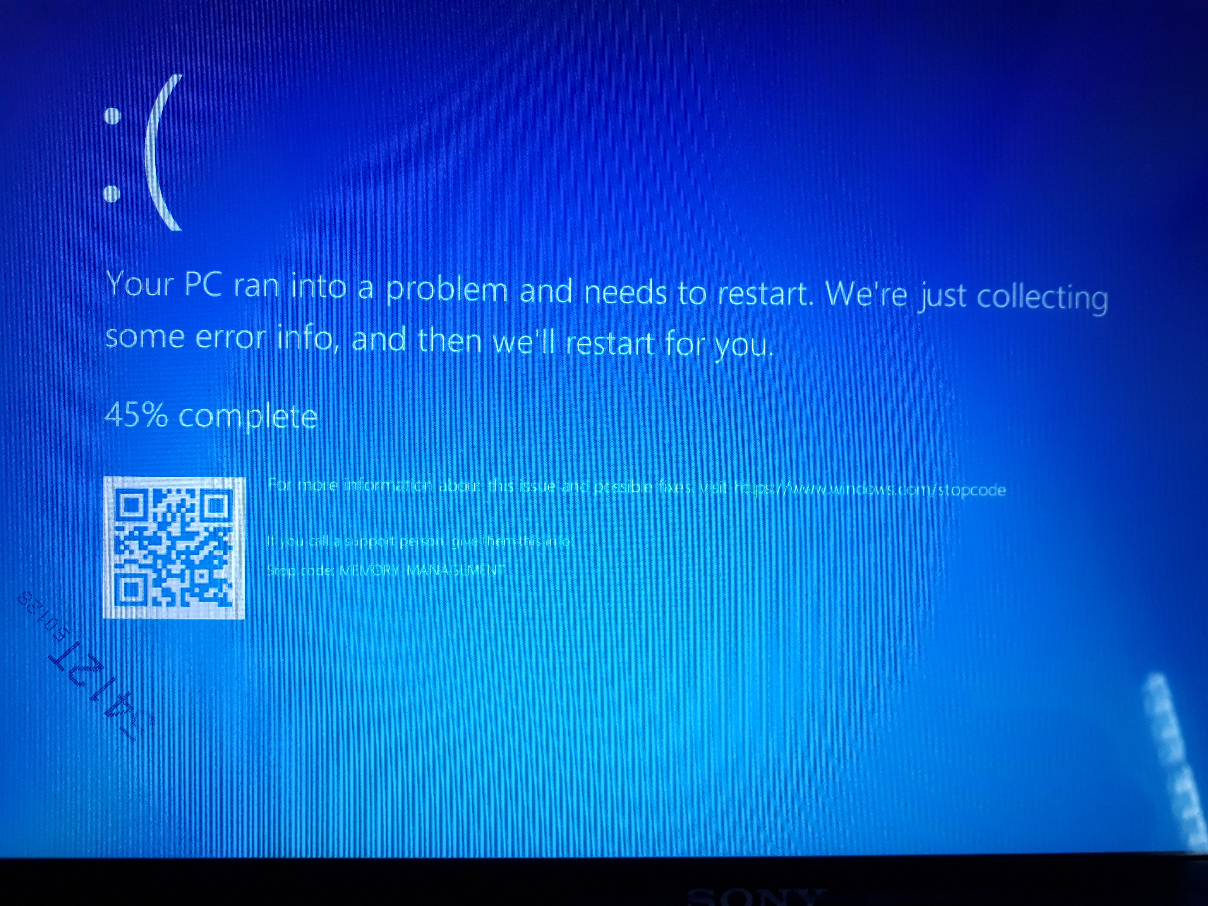 Blue screen with stop code "critical process died