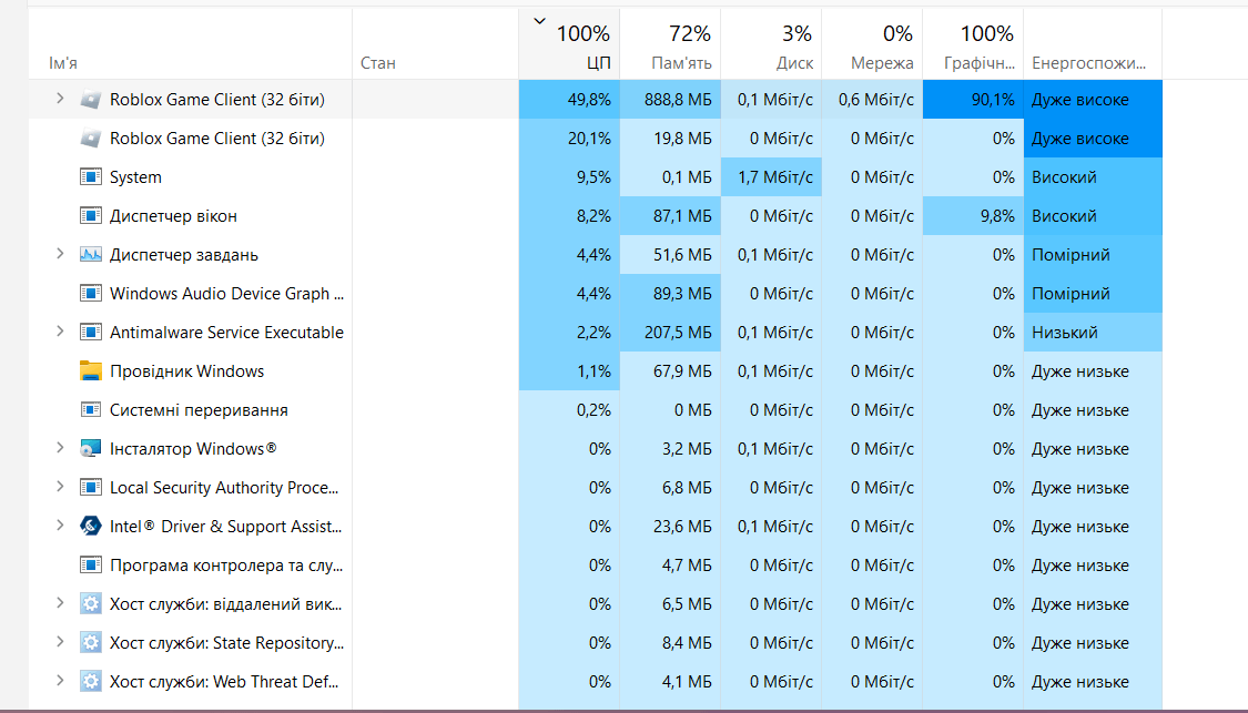 SOLVED - roblox is taking up to 71-90 of my cpu and gpu, please help!!! it  also has 2 fps - 1 fps